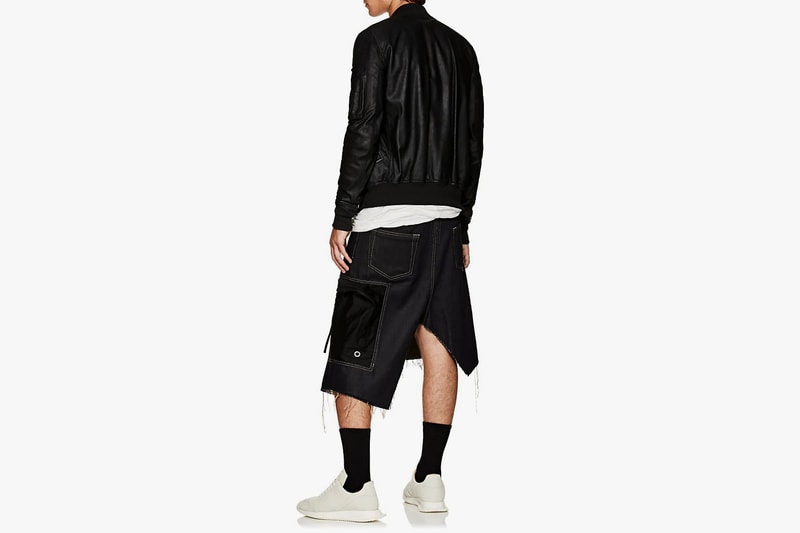 rick owens Asymmetric cargo skirt black 2018 september fashion