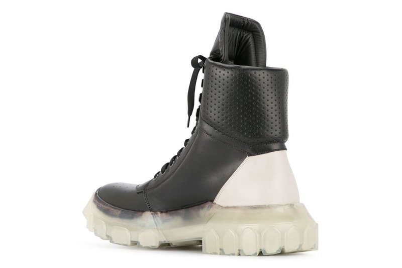 Rick Owens Tractor Dunk Boots Black White leather release info fall winter 2018