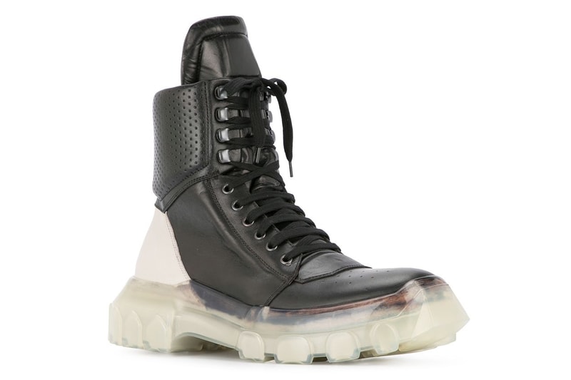 Rick Owens Tractor Dunk Boots Black White leather release info fall winter 2018