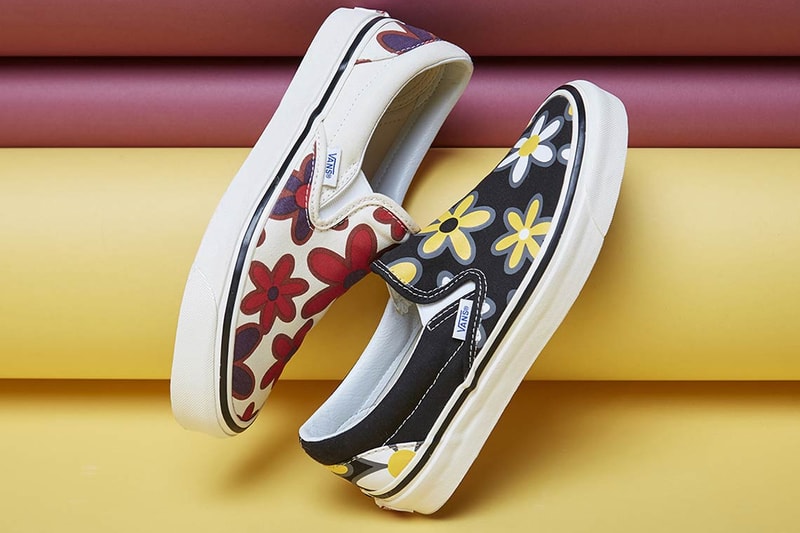 size? Vans Slip On Floral Collaboration Release Date drop buy purchase black white yellow red purple burgundy