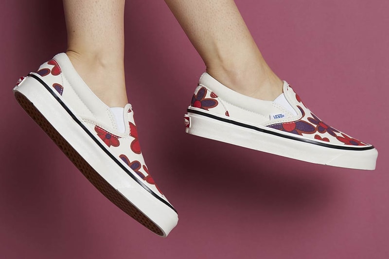 size? Vans Slip On Floral Collaboration Release Date drop buy purchase black white yellow red purple burgundy