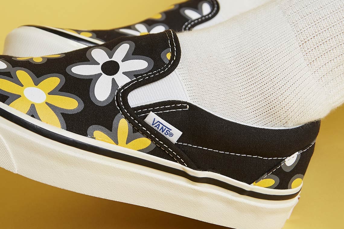 size? Vans Slip On Floral Collaboration Release Date drop buy purchase black white yellow red purple burgundy