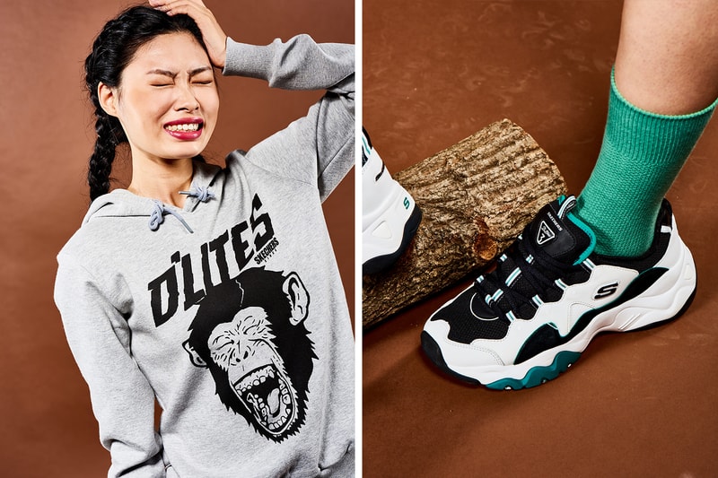 Skechers D'Lites Animal Hoodie Collection Black Grey Beige White Green Monkey Chicken Crocodile Puma