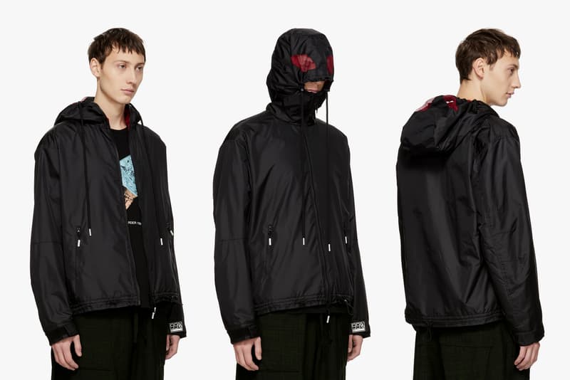 99%IS FW'18 Collection Ssense coats jackets sweaters pants punk bajowoo diy bondage zipper screenprint long sleeve shirt bat hood jacket