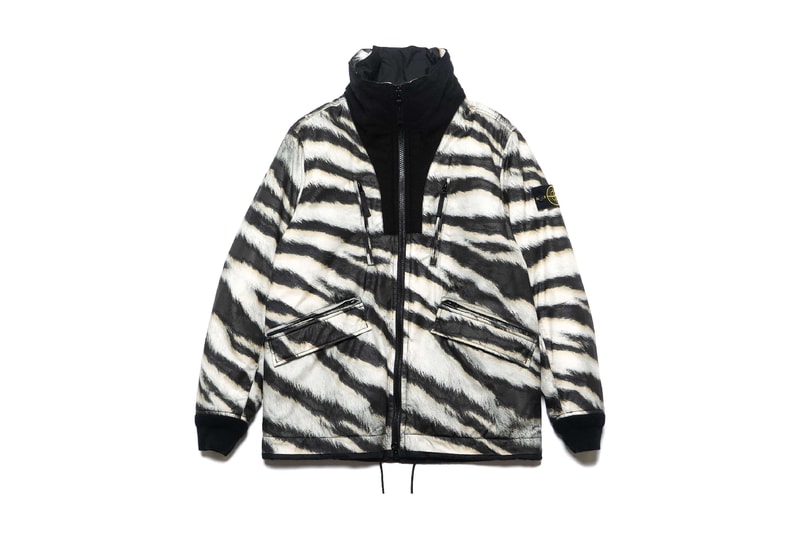 Stone Island Fall Winter 2018 White Tiger Camo Capsule black white short long sleeve t shirt overshirt sweatshirt hooded parka