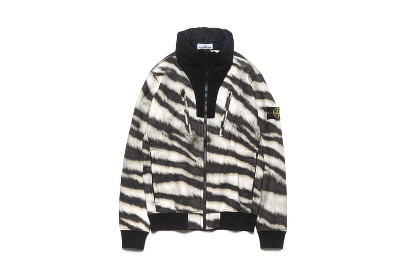 Stone Island Fall Winter 2018 White Tiger Camo Capsule black white short long sleeve t shirt overshirt sweatshirt hooded parka