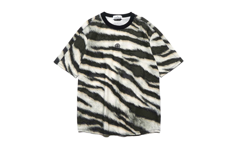 Stone Island Fall Winter 2018 White Tiger Camo Capsule black white short long sleeve t shirt overshirt sweatshirt hooded parka