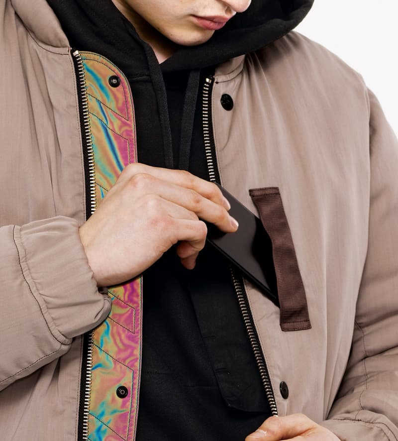 Stone Island Shadow Project FW18 Lookbook Reflective Jacket Bomber Rainbow Color