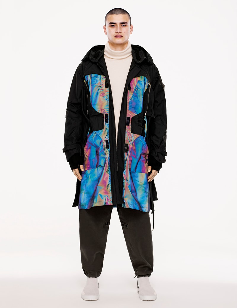Stone Island Shadow Project FW18 Lookbook Reflective Jacket Bomber Rainbow Color