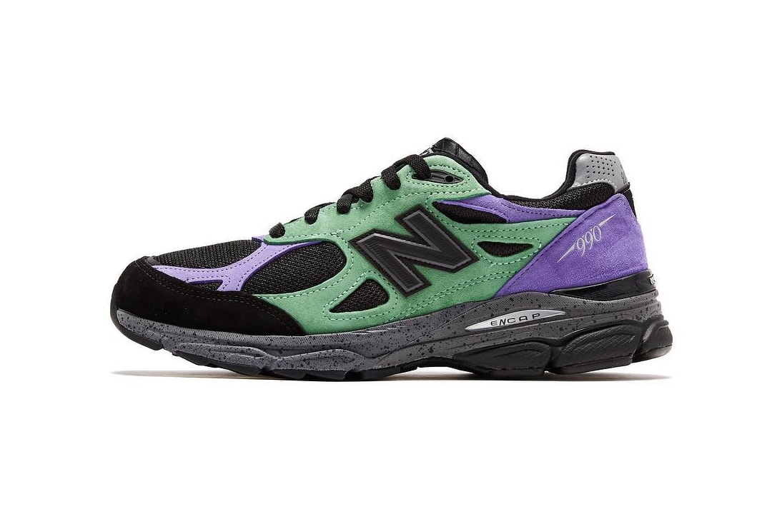 Stray Rats New Balance 990v3 collaborations release info black purple green sneakers