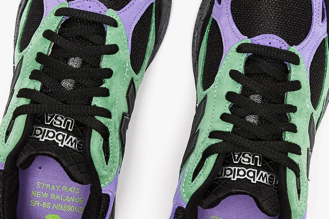 Stray Rats New Balance 990v3 collaborations release info black purple green sneakers