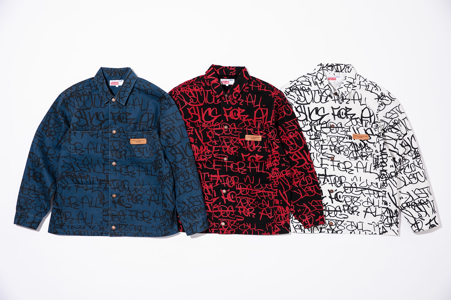 Supreme CDG Shirt Fall Winter 2018 Collection Release Nike Air Force COMME des GARÇONS jackets shirts sneakers waffle knit