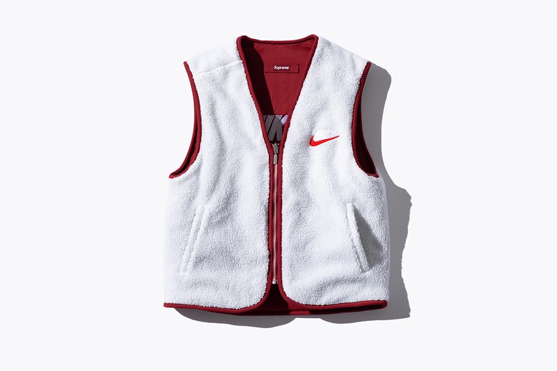 Supreme Nike Fall/Winter 2018 Collection Info NSW NikeLab Supreme Vest Jackets Sweat Suits earrings denim jackets touques beanies outerwear winter fall new york toyko logo overalls chore coat flannel polo logo