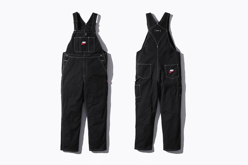 Supreme Nike Fall/Winter 2018 Collection Info NSW NikeLab Supreme Vest Jackets Sweat Suits earrings denim jackets touques beanies outerwear winter fall new york toyko logo overalls chore coat flannel polo logo