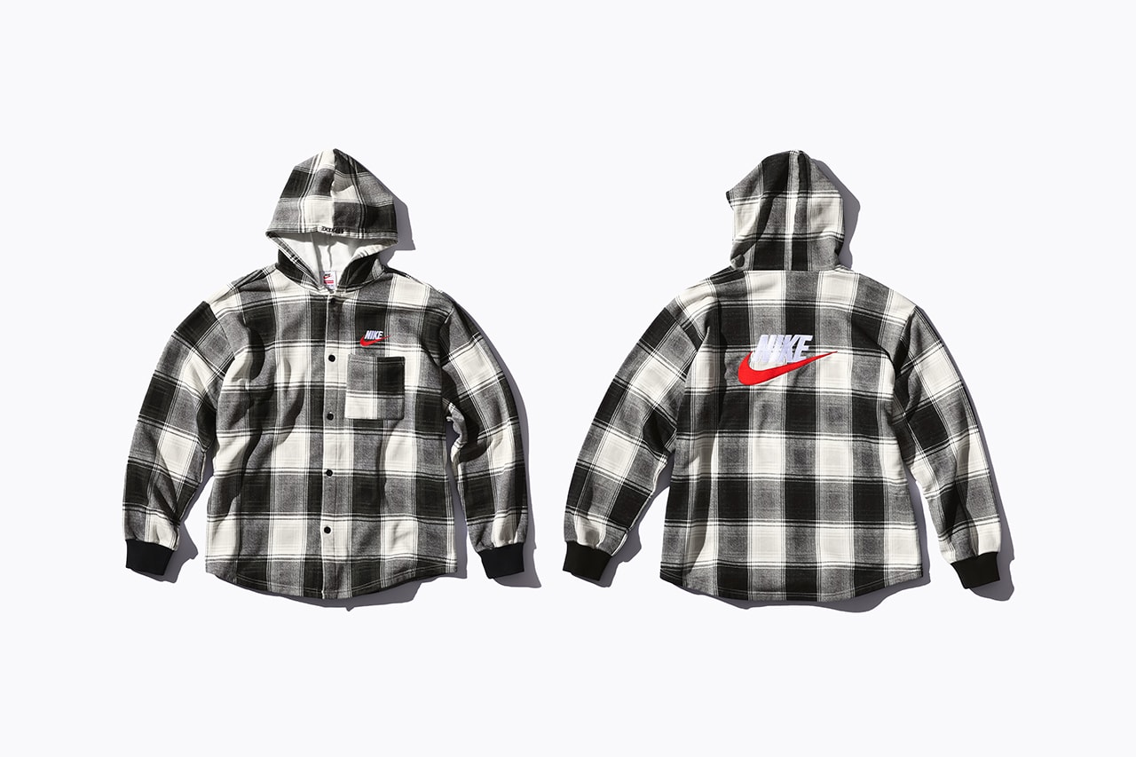 Supreme Nike Fall/Winter 2018 Collection Info NSW NikeLab Supreme Vest Jackets Sweat Suits earrings denim jackets touques beanies outerwear winter fall new york toyko logo overalls chore coat flannel polo logo