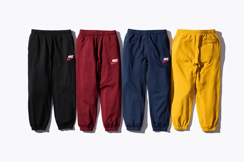 Supreme Nike Fall/Winter 2018 Collection Info NSW NikeLab Supreme Vest Jackets Sweat Suits earrings denim jackets touques beanies outerwear winter fall new york toyko logo overalls chore coat flannel polo logo