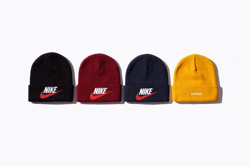 Supreme Nike Fall/Winter 2018 Collection Info NSW NikeLab Supreme Vest Jackets Sweat Suits earrings denim jackets touques beanies outerwear winter fall new york toyko logo overalls chore coat flannel polo logo