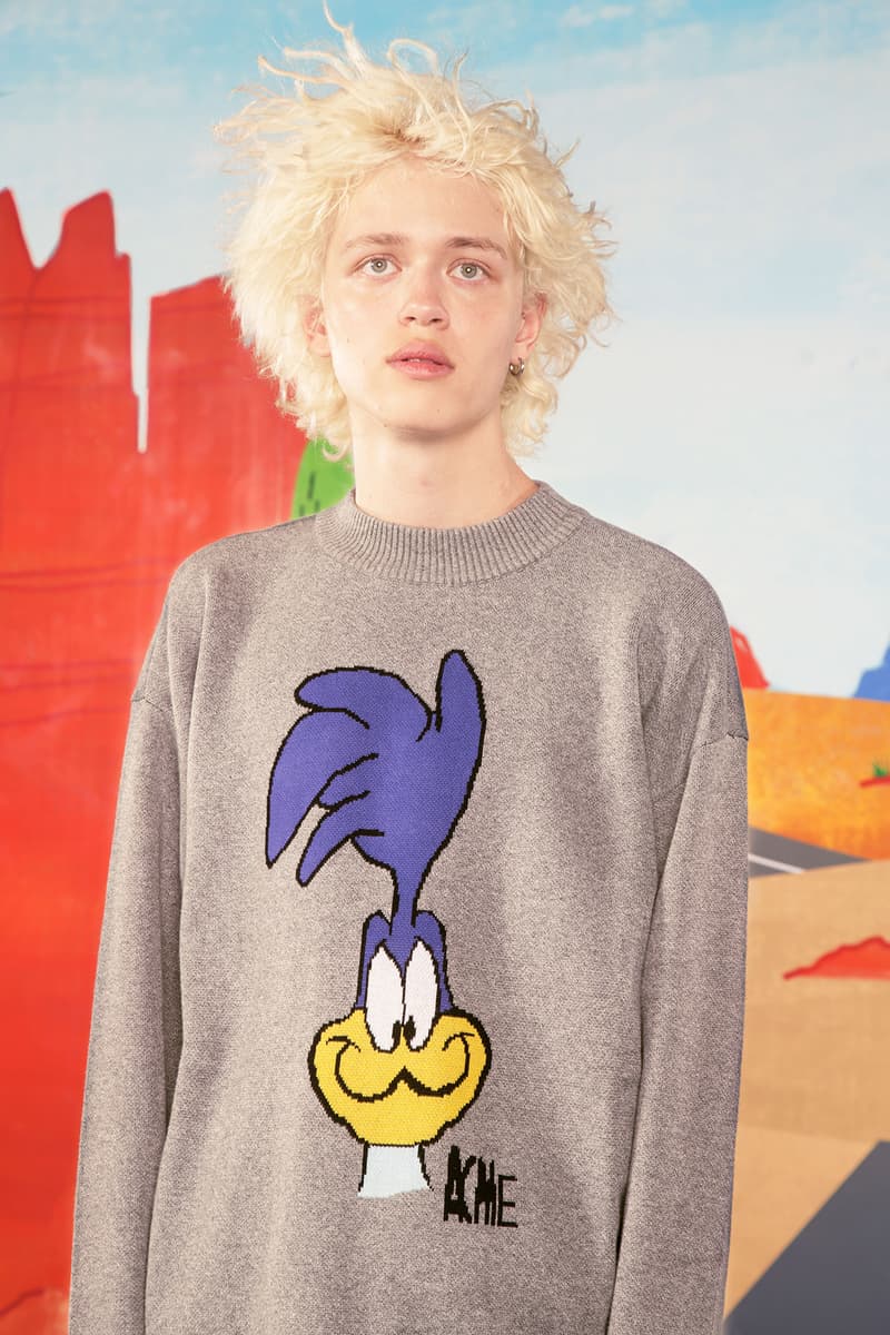 the hundreds looney tunes acme Wile E. Coyote Road Runner collaboration collection warner bros sweater military camouflage army m51 jacket print bomber