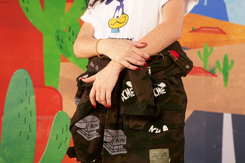 the hundreds looney tunes acme Wile E. Coyote Road Runner collaboration collection warner bros sweater military camouflage army m51 jacket print bomber