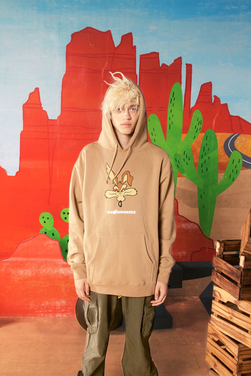 the hundreds looney tunes acme Wile E. Coyote Road Runner collaboration collection warner bros sweater military camouflage army m51 jacket print bomber