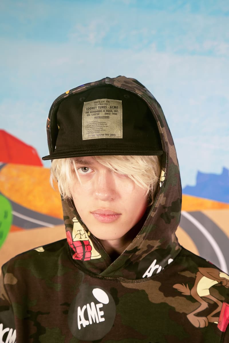 the hundreds looney tunes acme Wile E. Coyote Road Runner collaboration collection warner bros sweater military camouflage army m51 jacket print bomber