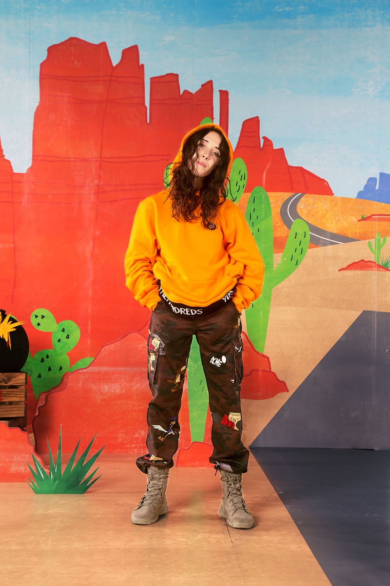 the hundreds looney tunes acme Wile E. Coyote Road Runner collaboration collection warner bros sweater military camouflage army m51 jacket print bomber