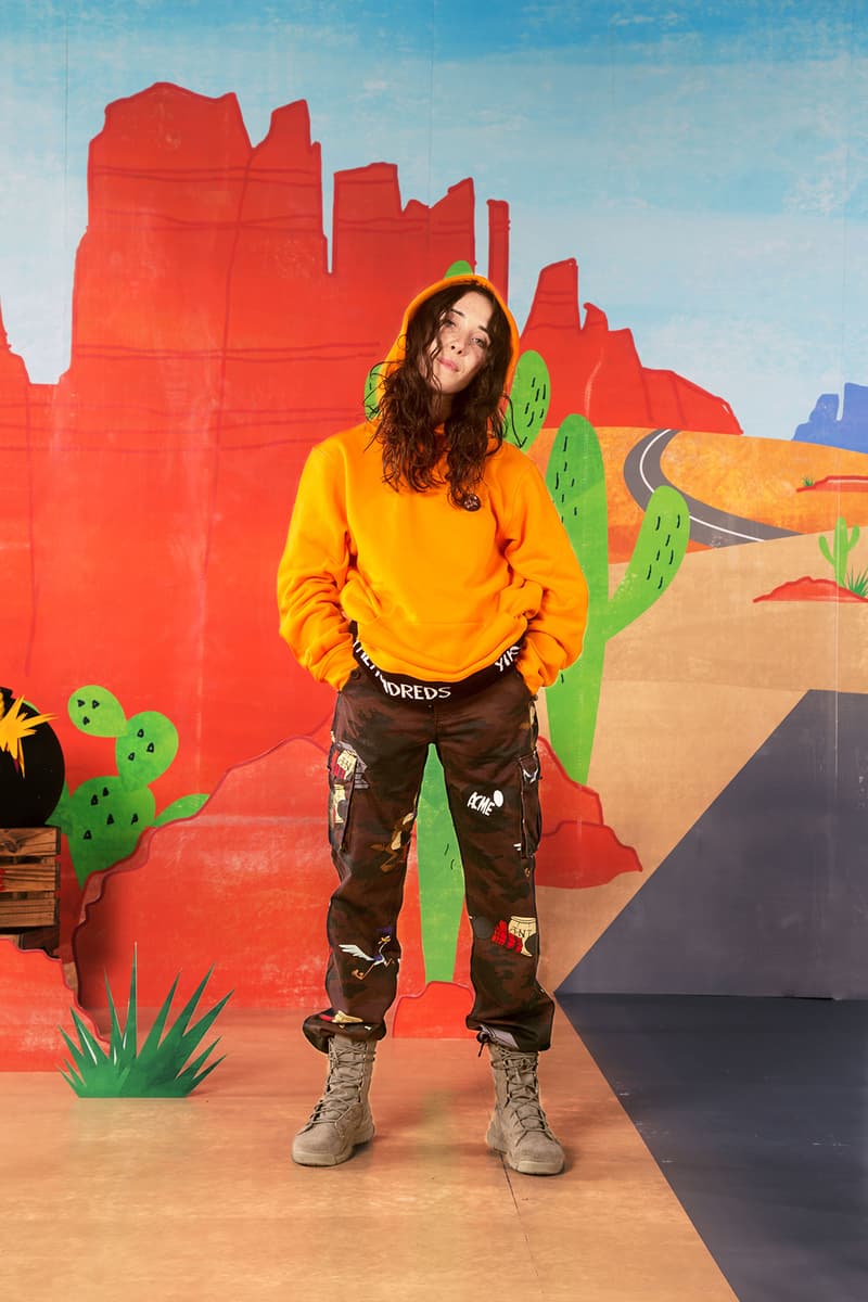 the hundreds looney tunes acme Wile E. Coyote Road Runner collaboration collection warner bros sweater military camouflage army m51 jacket print bomber
