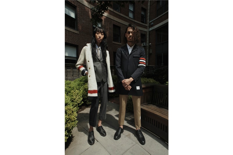 Thom Browne for Barneys New York exclusive capsule Collection fall winter 2018 men's women's new york fashion week nyfw ready to wear bespoke tailoring made to measure suit archive exhibition madison avenue flagship