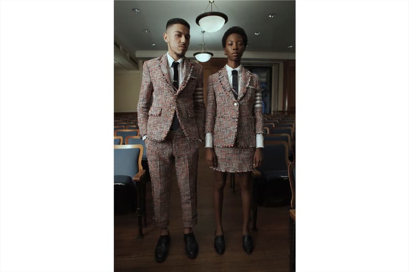 Thom Browne for Barneys New York exclusive capsule Collection fall winter 2018 men's women's new york fashion week nyfw ready to wear bespoke tailoring made to measure suit archive exhibition madison avenue flagship