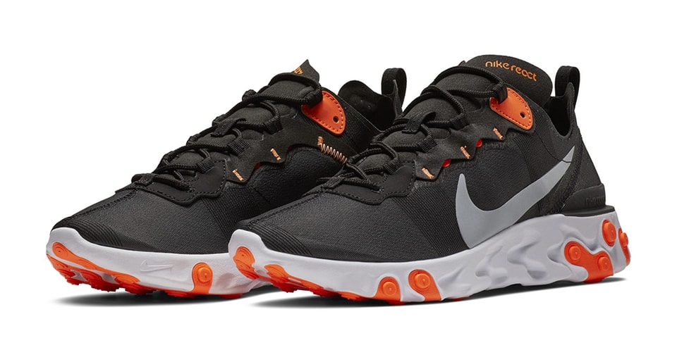 Nike React Element 55 Black Total Orange Hypebeast Nike React Element 55 Black Total Orange Hypebeast