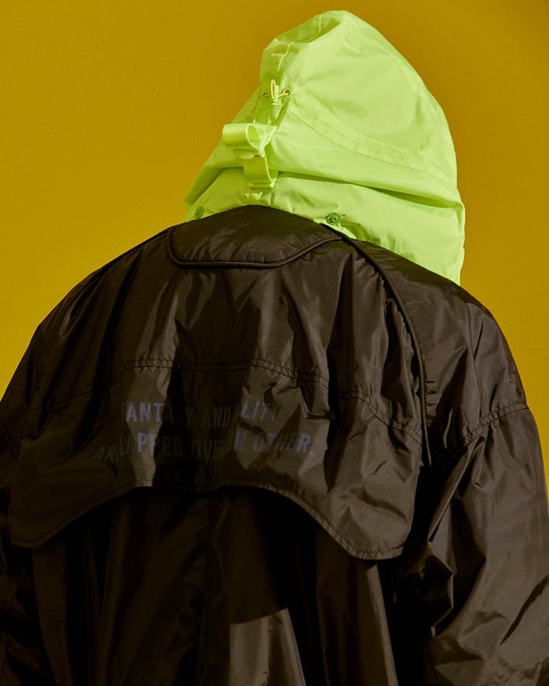 UMBRO JUUN.J Fall Winter 2018 Capsule Unveil Collection Windbreaker hoodie T shirt Bumpy sneaker neon volt yellow Parka windbreaker