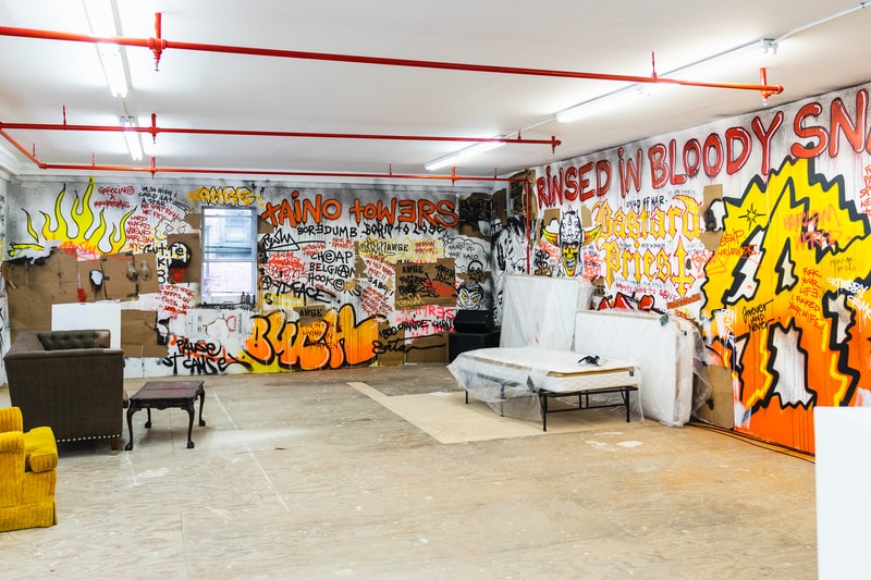asap rocky under armour awge harlem pop up event inside exclusive photo harlem sneaker collaboration skate park testing logo queue drop release date info september 14 2018