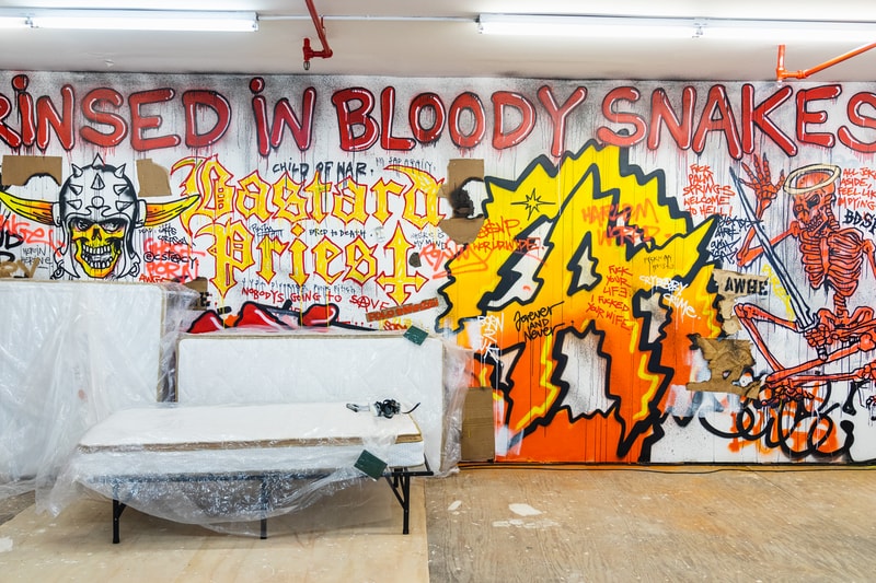 asap rocky under armour awge harlem pop up event inside exclusive photo harlem sneaker collaboration skate park testing logo queue drop release date info september 14 2018