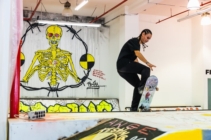 asap rocky under armour awge harlem pop up event inside exclusive photo harlem sneaker collaboration skate park testing logo queue drop release date info september 14 2018