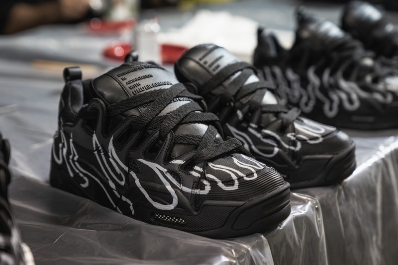 asap rocky under armour awge harlem pop up event inside exclusive photo harlem sneaker collaboration skate park testing logo queue drop release date info september 14 2018