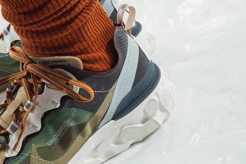 UNDERCOVER Nike React Element 87 On Foot Look Red Green White Blue Maroon Red Brown Clear Orange Neon Jun Takahashi