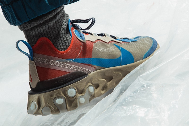 UNDERCOVER Nike React Element 87 On Foot Look Red Green White Blue Maroon Red Brown Clear Orange Neon Jun Takahashi
