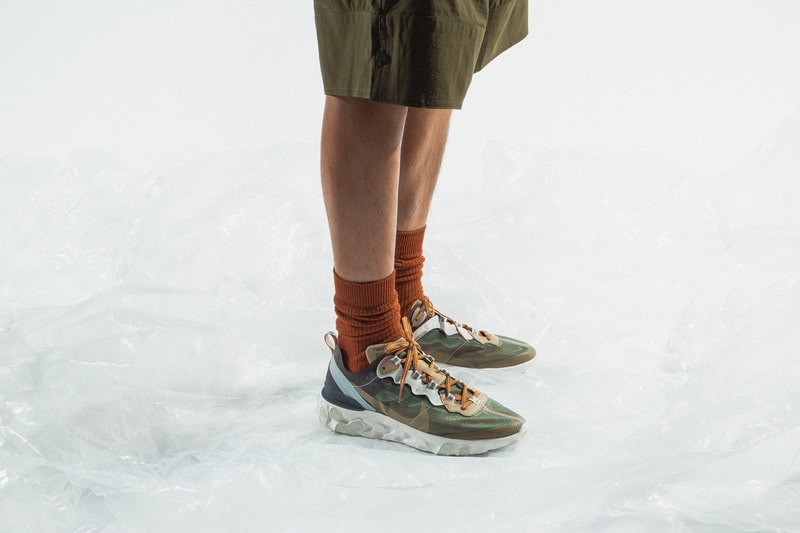 UNDERCOVER Nike React Element 87 On Foot Look Red Green White Blue Maroon Red Brown Clear Orange Neon Jun Takahashi