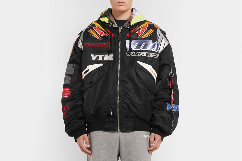 vetements alpha industries hooded bomber jacket 2018 september fashion