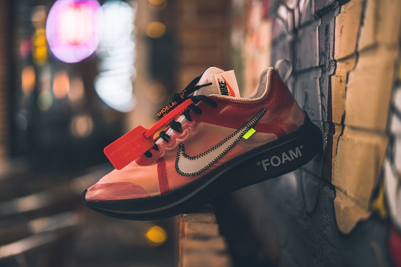 off white nike zoom fly sp promo order sample sneaker shoe colorway black insole collaboration exclusive on foot drop release ten virgil abloh