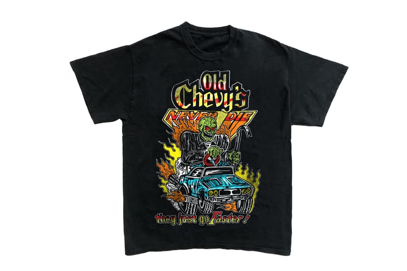 Warren Lotas Old Chevys Never Die they just go faster Tee t shirtHell Camo camouflage Shorts green real fire skulls sticks trees wood forest