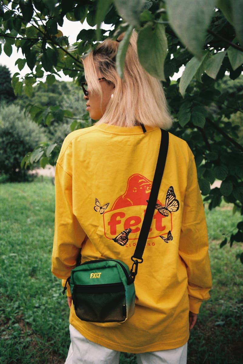 xlarge felt 2018 t shirt collaboration collection fall summer long sleeve tees white black yellow green hoodies dip dyed shoulder bag