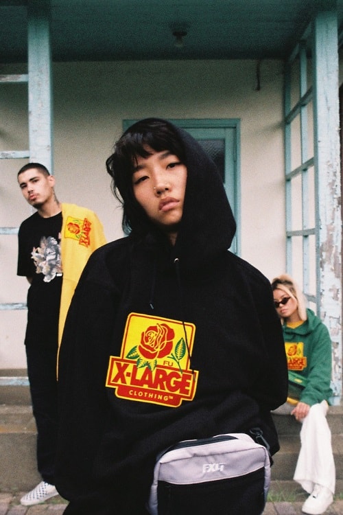 xlarge felt 2018 t shirt collaboration collection fall summer long sleeve tees white black yellow green hoodies dip dyed shoulder bag