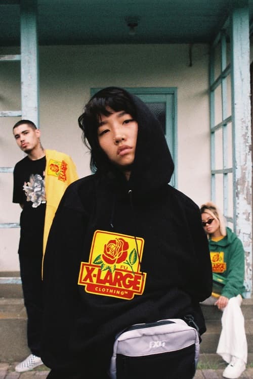 xlarge felt 2018 t shirt collaboration collection fall summer long sleeve tees white black yellow green hoodies dip dyed shoulder bag
