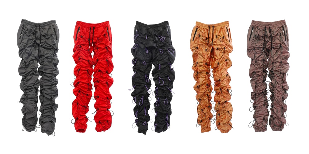 Black Vinyl Pants Men - Futuristic Graphic Pants