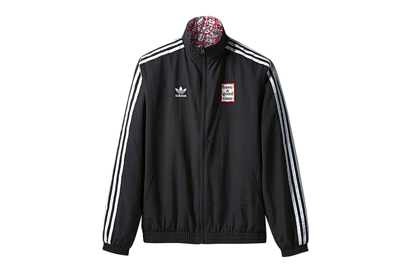 adidas Originals x have a good time Collection Closer Look Collab Collaboration Collaborative Design October 17 2018 Release Date Details Cop Purchase Buy Sneakers Shoes Trainers Kicks Footwear Reversible Jacket Printed T-Shirt Trackpants Sweatpants Jogging Bottoms Pants