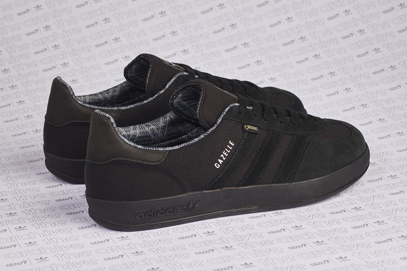 adidas originals gazelle indoor size? gore-tex all black colorway release information first look drop sneaker trainer footwear
