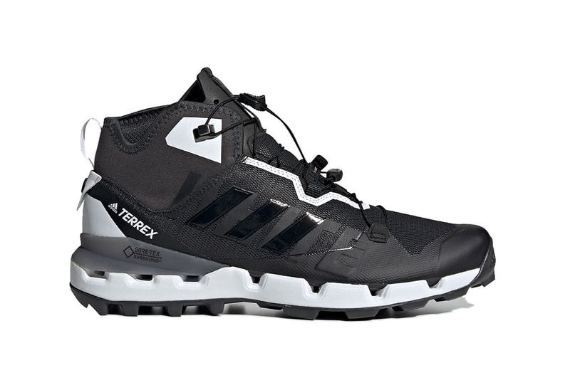 White Mountaineering x adidas Terrex Fast Release Date Shoes Trainers Kicks Sneakers Cop Purchase Buy Black White Monochrome hiking trail technical