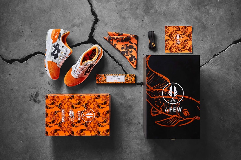 Afew x BEAMS x Asics Tiger Gel Lyte III "Orange Koi" Collection Sneakers Shoes Trainers Kicks First Closer Look Cop Purchase Buy