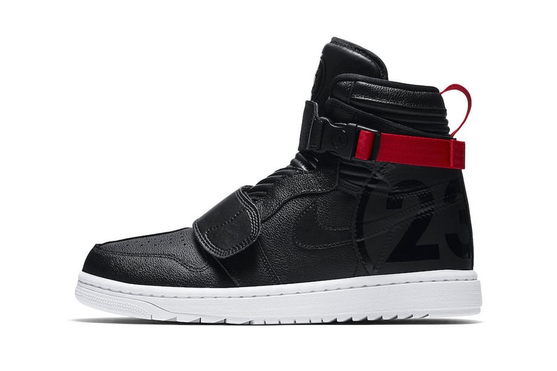Air Jordan 1 Moto "Bred" colorway sneaker Release Date black red leather Bred White Straps Info